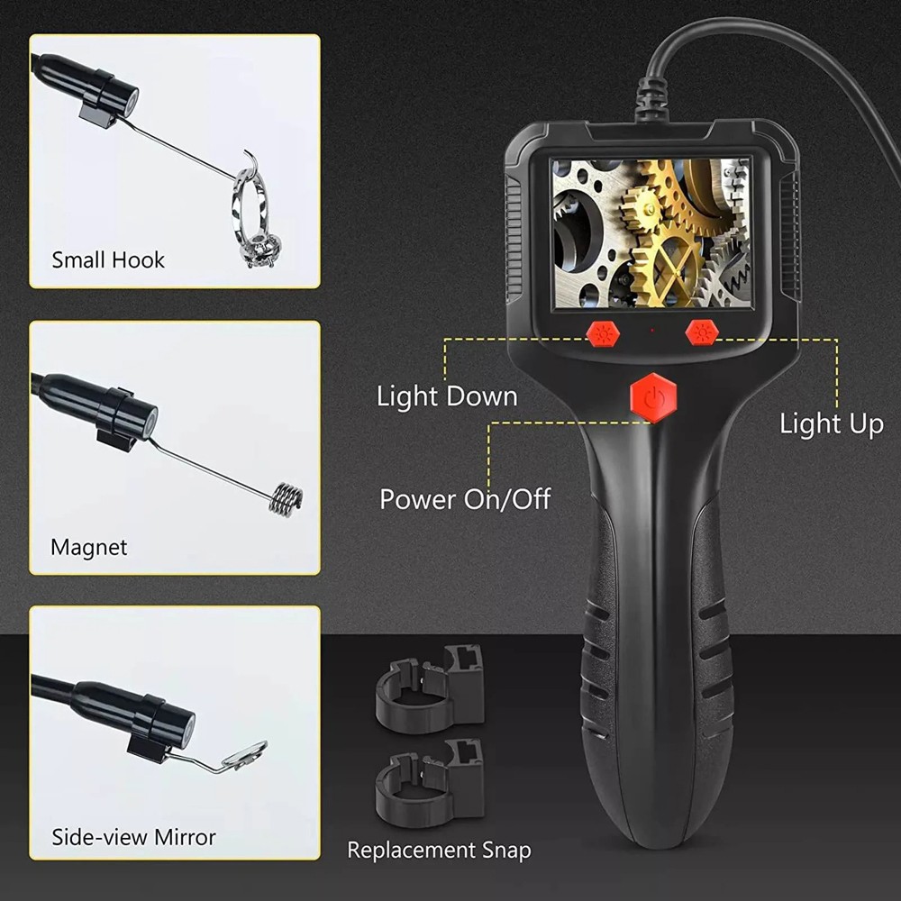 1080P HD LED Handheld Industrial Endoscope 8mm Borescope Snake Camera Inspection