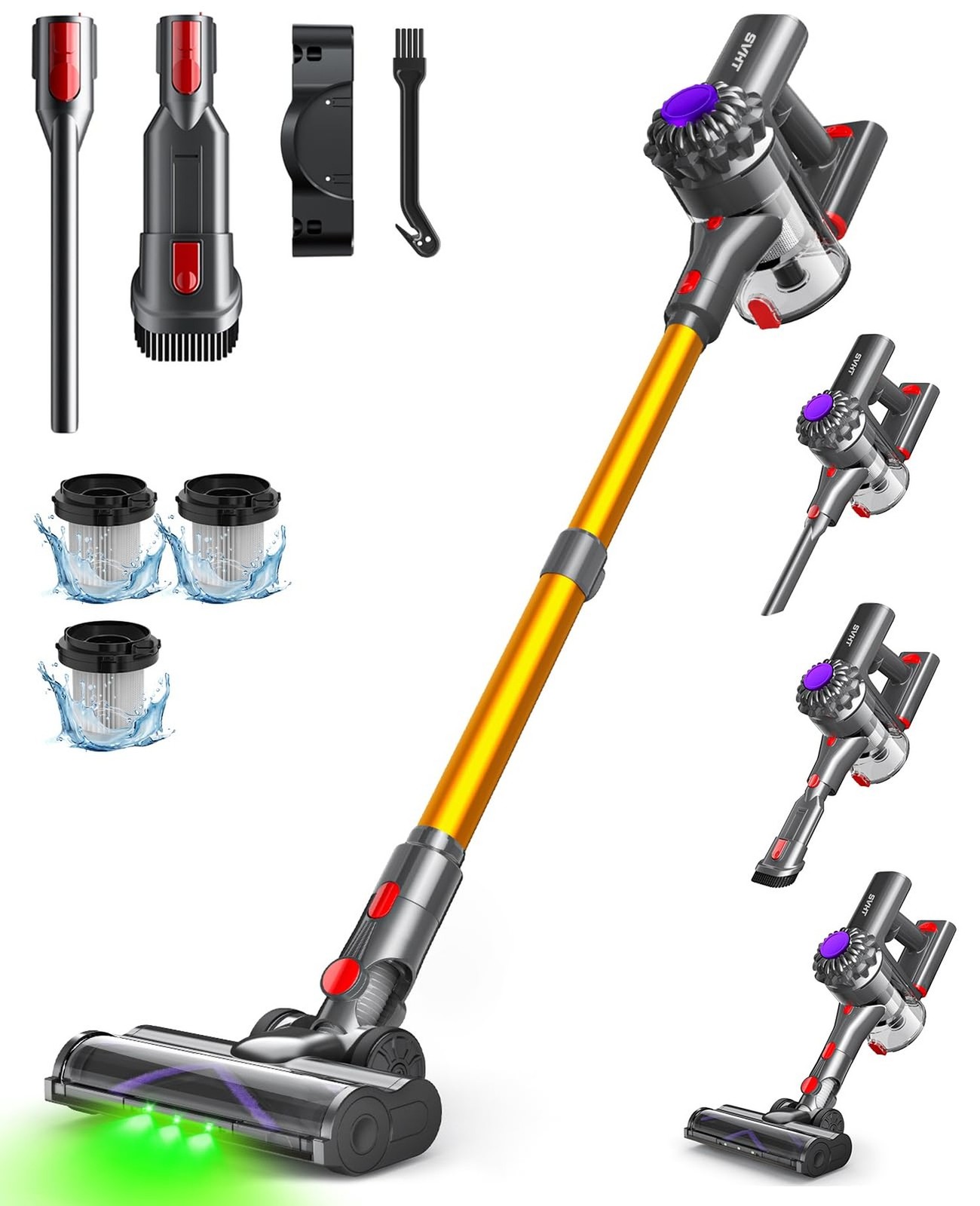 Cordless Vacuum Cleaner, 450W 40KPA Vacuum Cleaners for Home, 45 Mins Lightwe…