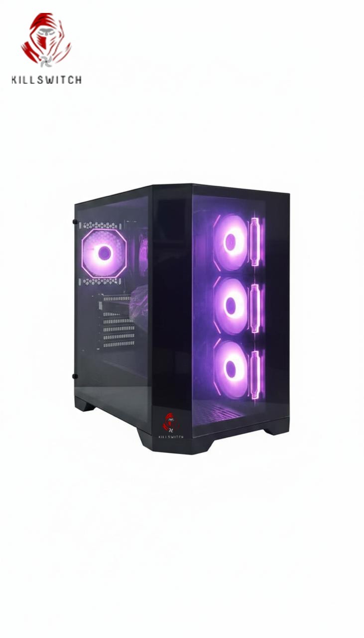 KILLSWTICH – KS MXJ PLUS – ATX/MATX/ITX GAMING PC CASE w/ SCREEN, PSU & 4 FANS