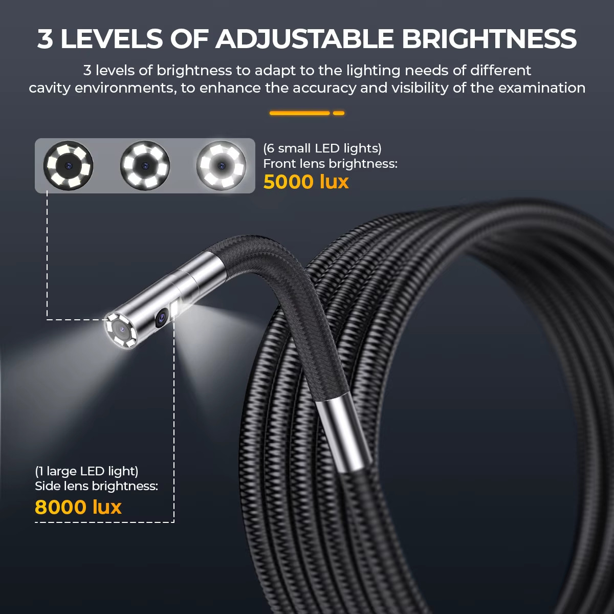 ANCEL AN302 4.3 Inch Industrial Endoscope Camera 2-Way Articulating Borescope