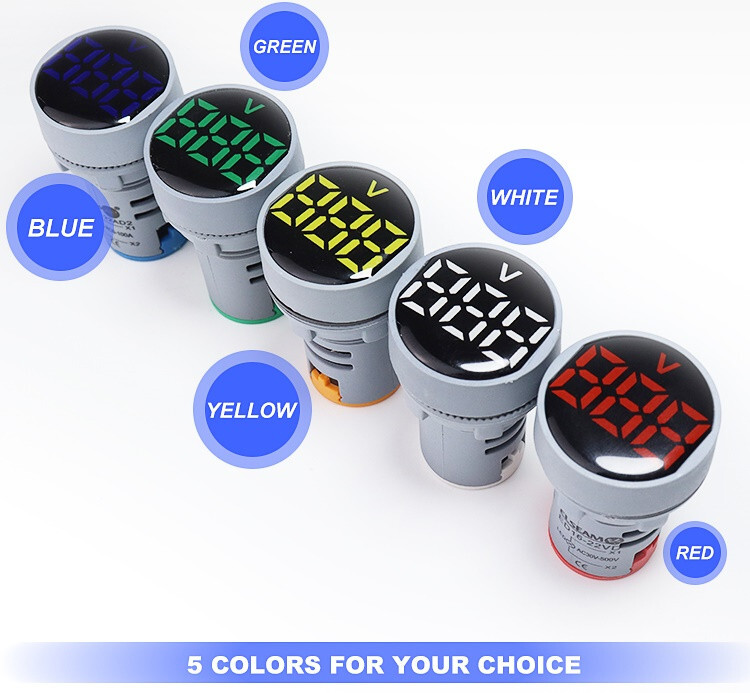 AC 20-500V LED Digital Voltage Meter 110V 220V Voltmeter Indicator(Yellow Color)