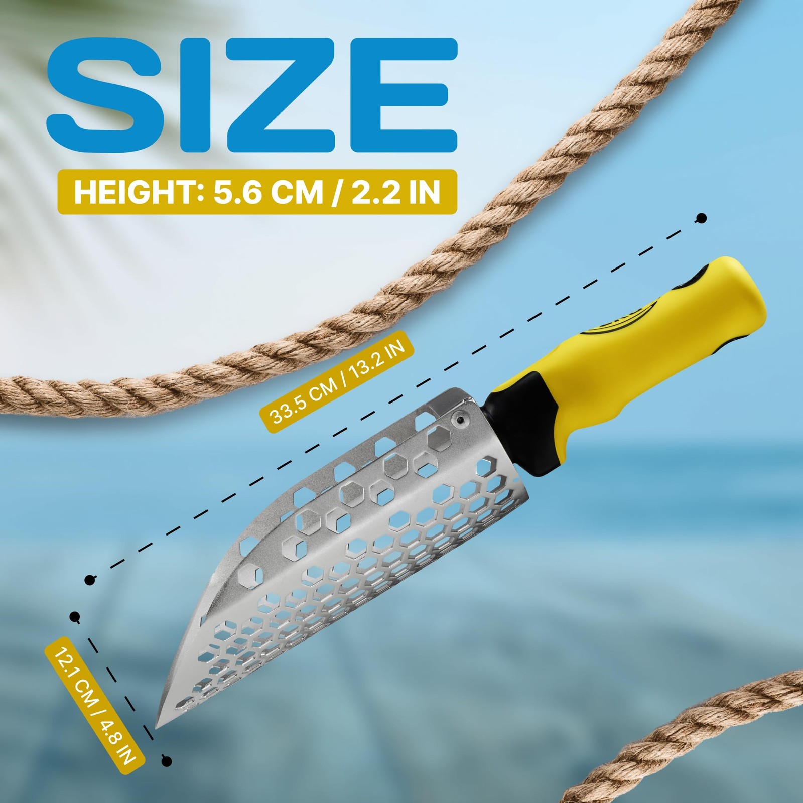 CKG Hand Sand Scoop for Metal Detecting with Ergonomic Yellow Handle, Metal D…