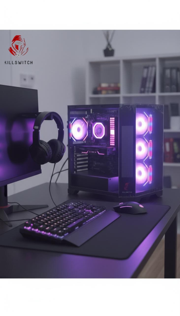 KILLSWTICH – KS MXJ PLUS – ATX/MATX/ITX GAMING PC CASE w/ SCREEN, PSU & 4 FANS
