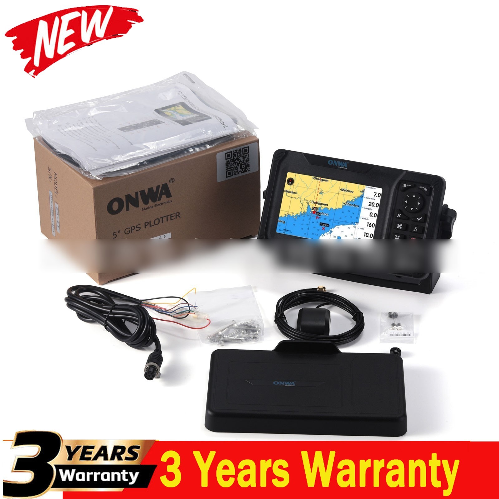 ONWA 5in /7in LCD Marine GPS Chart Plotter GPS+Beidou/Option Galileo/Glonass