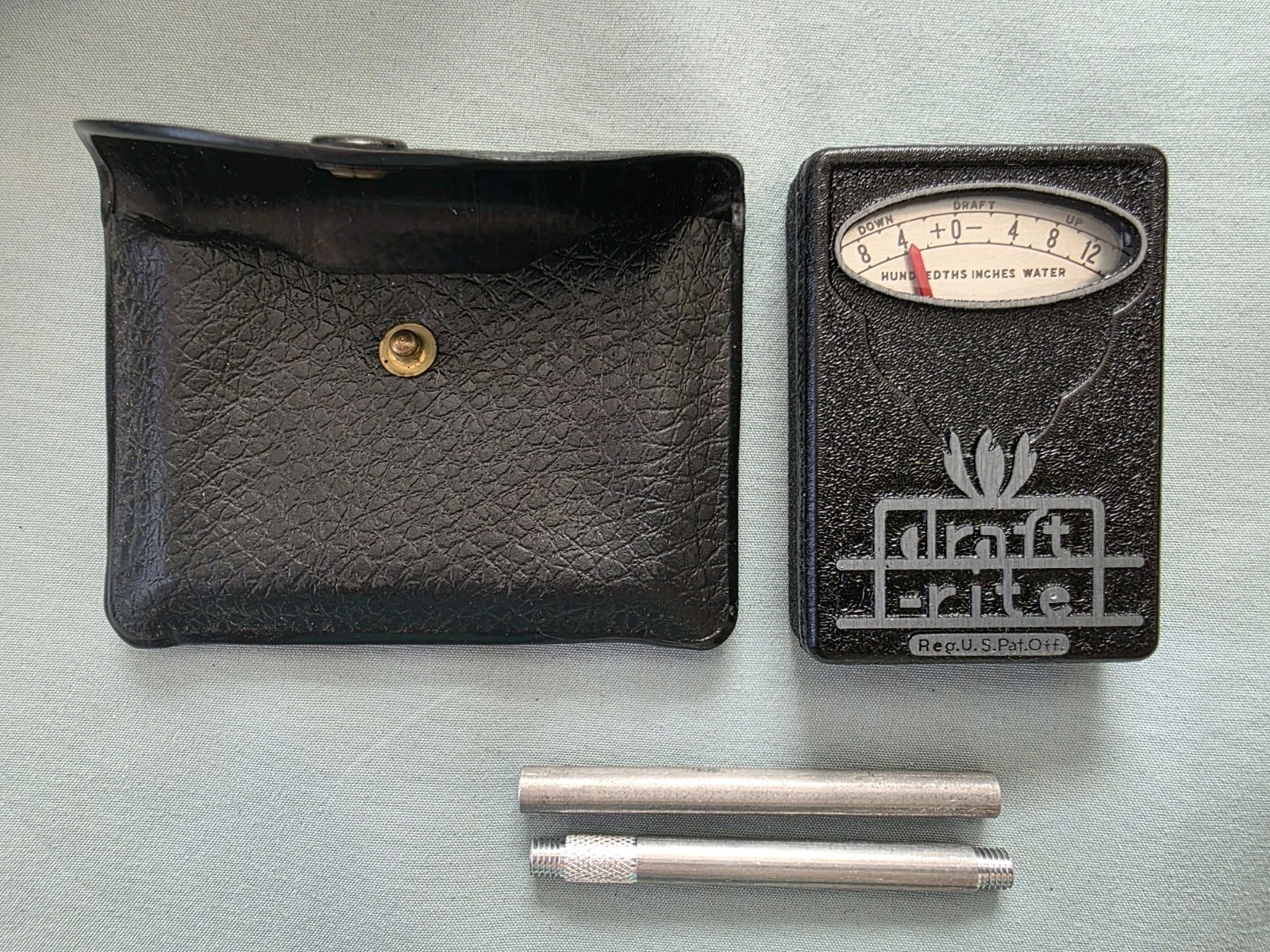 Bacharach Draft Rite Manometer Draft Gauge w/ Draft Tube & Case -8 to +12 in H2O