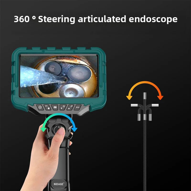7-inch Borescope big-screen 360° rotating wide-angle camera endoscope car check