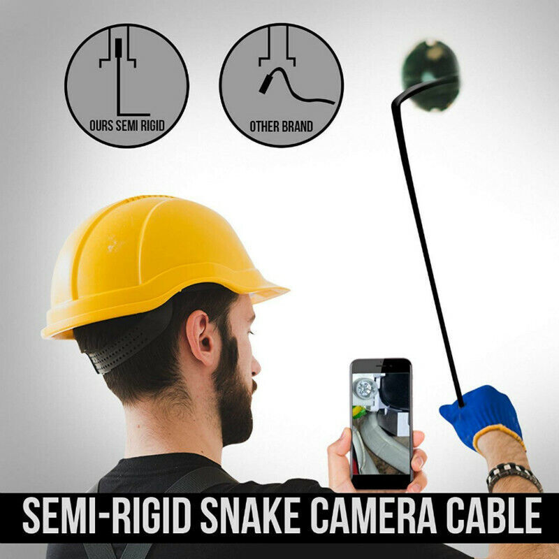 7mm Endoscope Camera with Light Dual-Lens HD Borescope IP67 Inspection Snake Cam