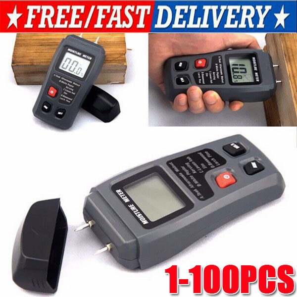 Digital LCD Wood Moisture Meter Detector Tester Wood Firewood Paper Cardboard