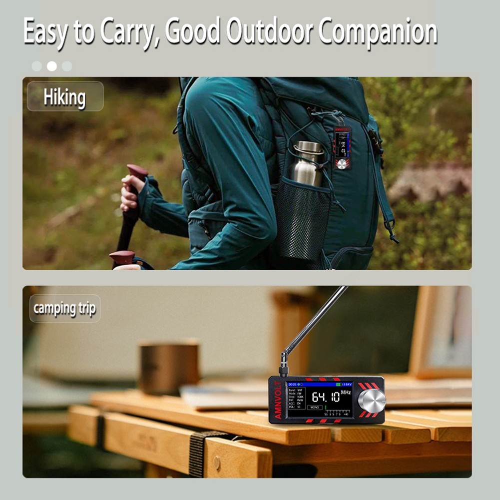 1.9 Inch Screen Full-band Radio 1W Built-in Speaker 3.5mm Audio Interface