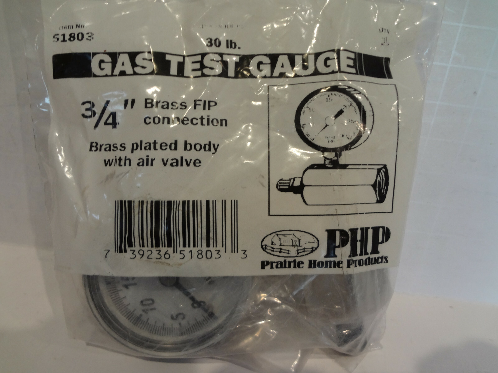 PHP Prairie Home Products 30 LB. Gas Test Gauge 3/4″ FIP 51803