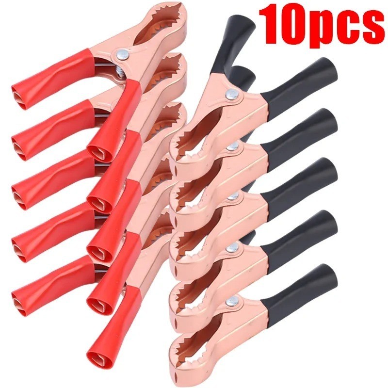 20pcs 80mm 50A Red & Black Car Battery Test Lead Clip Crocodile Alligator Clamps