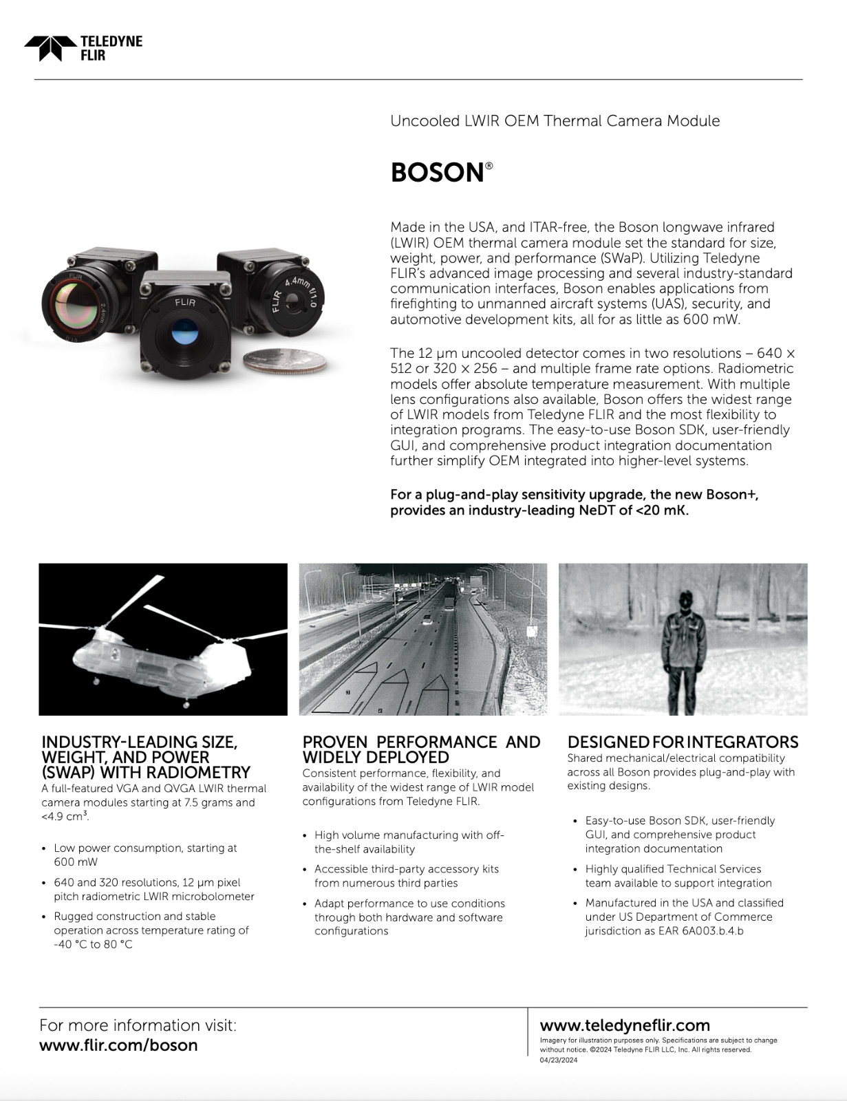 FLIR Boson 640×512 60Hz 4.9mm 95° Thermal Camera E4 E8 T640 T540 E75 A615 TAU