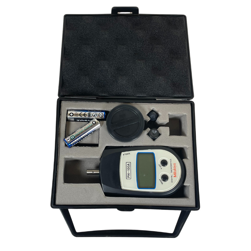 Mitutoyo PH-100A 1 to 599.9 RPM 600 to 25000 RPM LED Digital Hand Tachometer