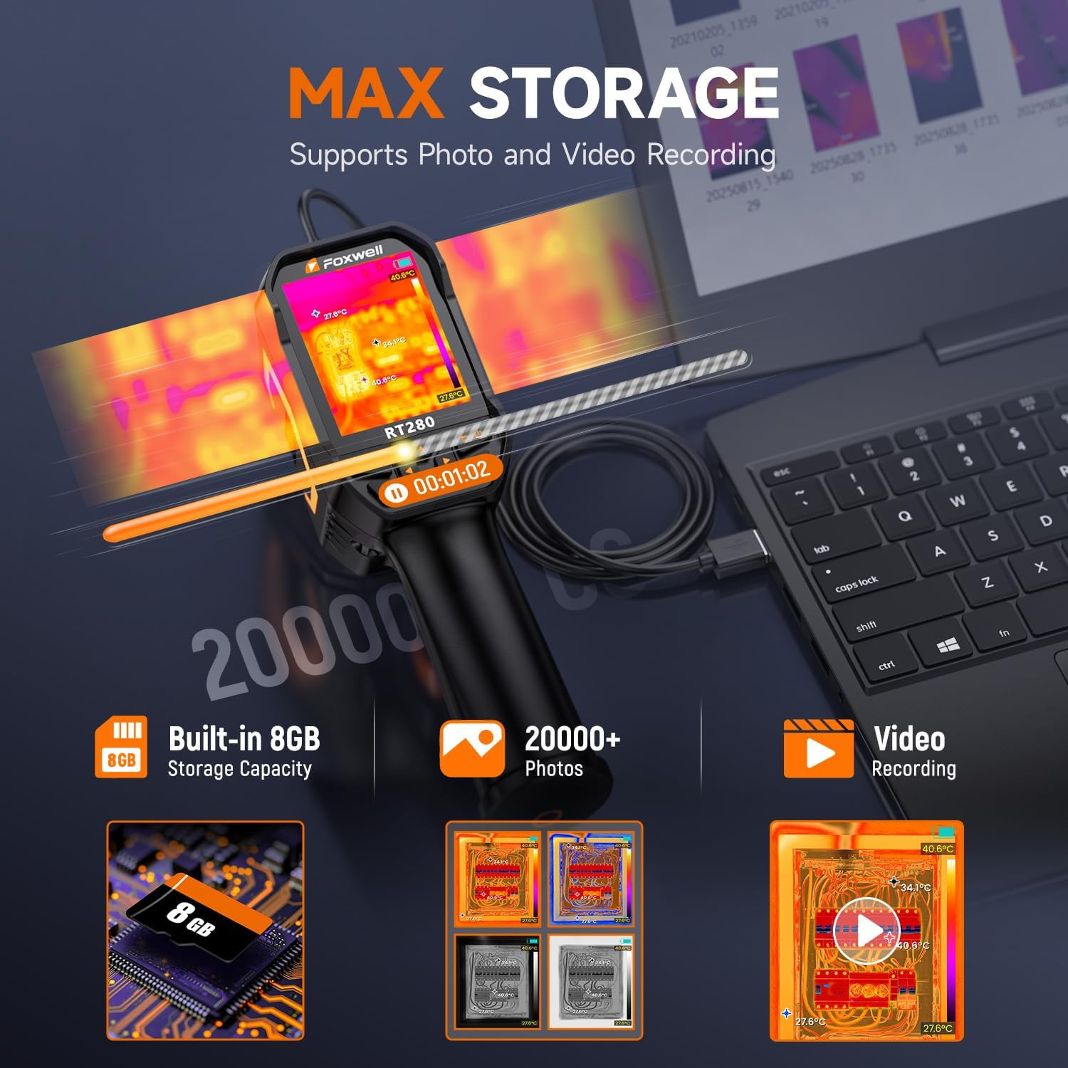 320 X 240 2.8″ LCD Screen Thermal Camera Handheld Infrared Cameras with Laser