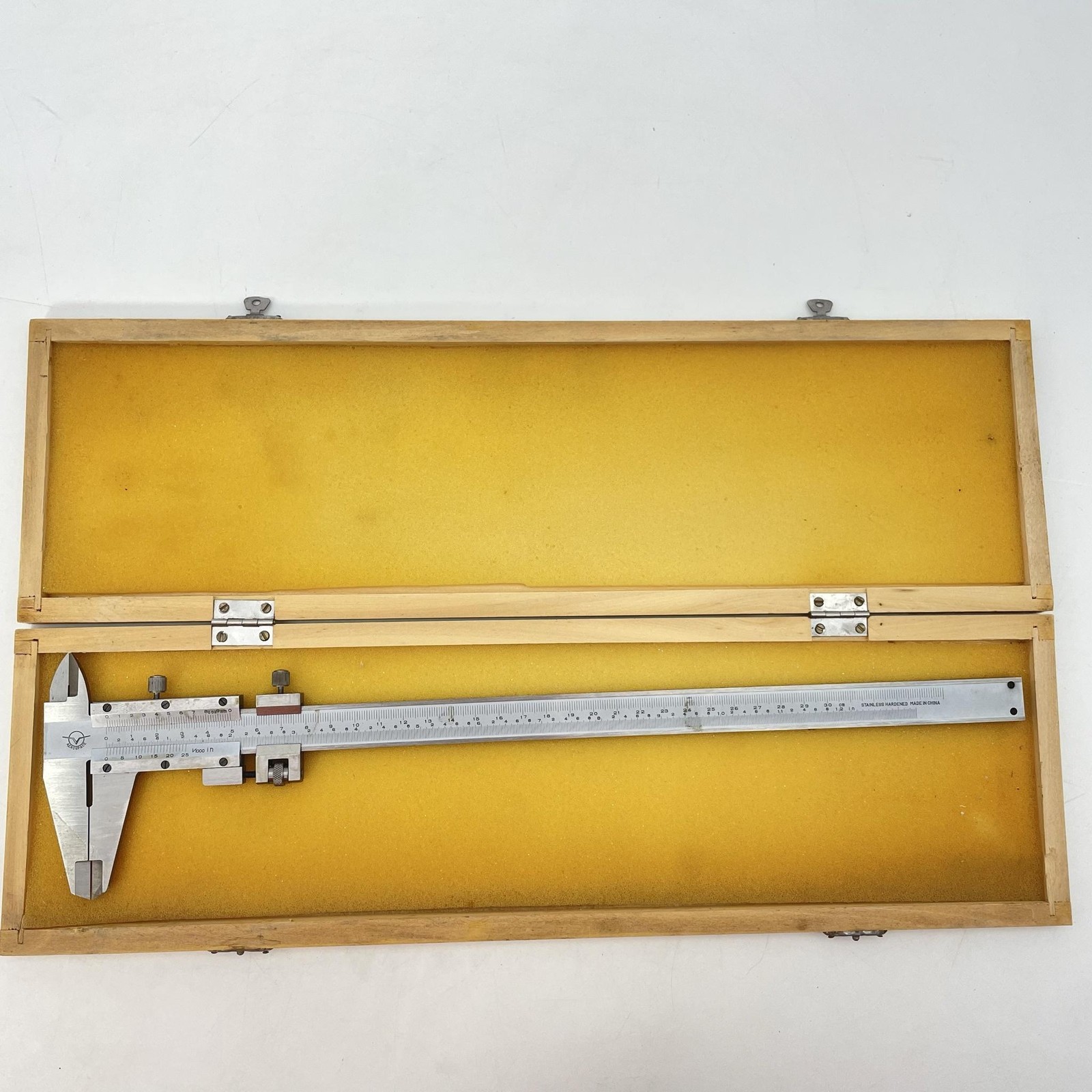 Stainless Vernier Aerospace Caliper 0-300mm 0-12in Wood Case Precision Measuring