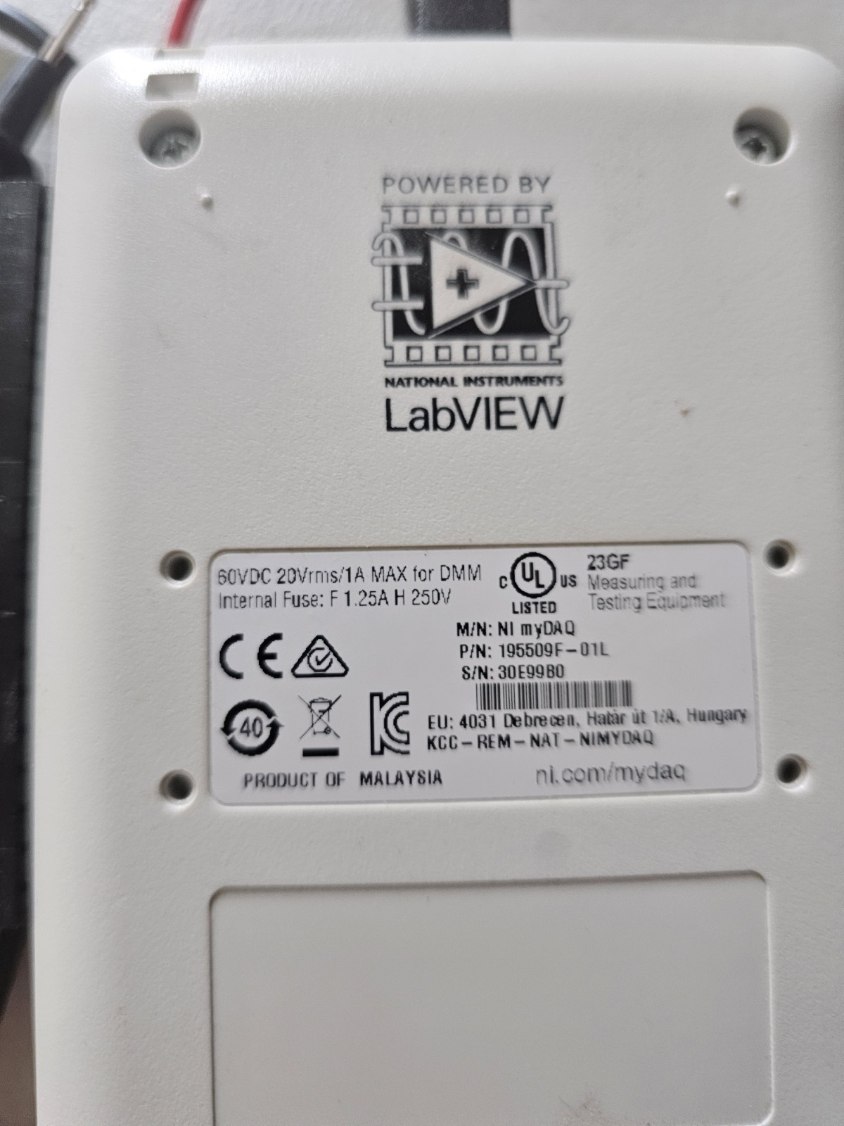 National Instruments NI myDAQ Data Acquisition DAQ LabVIEW w/ Probes USB Disc