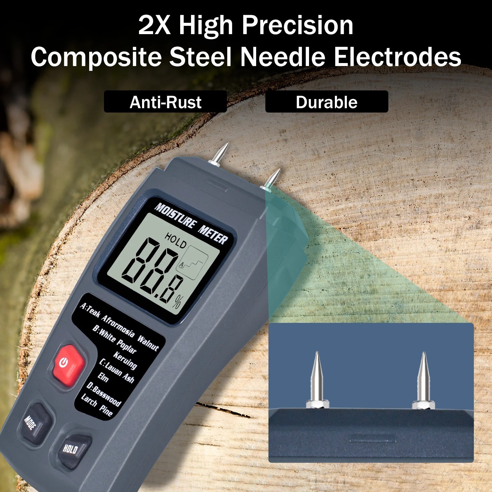 Digital LCD Wood Moisture Meter Detector Tester Wood Firewood Paper Cardboard