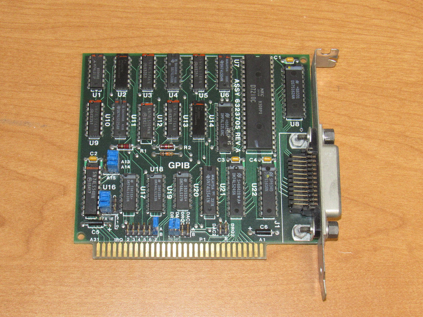 Unbranded (possibly IBM / Allen Bradley) ISA GPIB Card 6323705 6323706 -UNTESTED