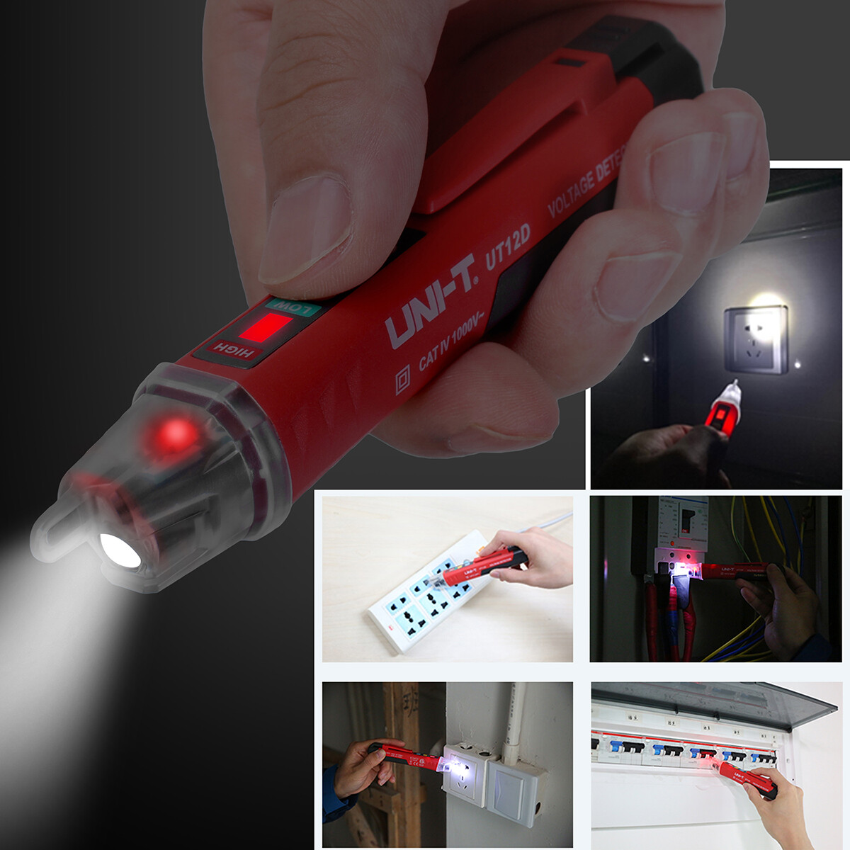 Non-Contact AC Voltage Detector Electrical Tester LED Indicator 90V-1000V UNI-T