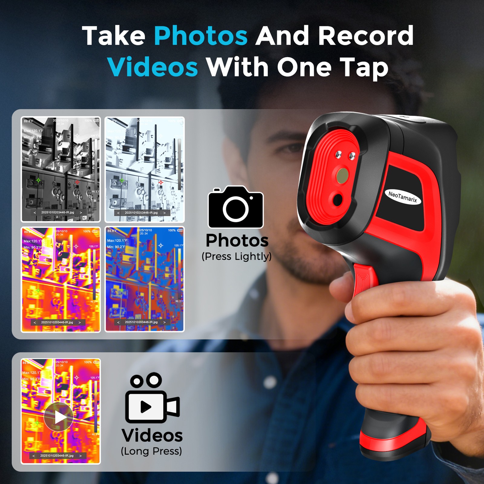Handheld Thermal Imaging Camera 256×192 IR Resolution with 32GB SD Card 2026