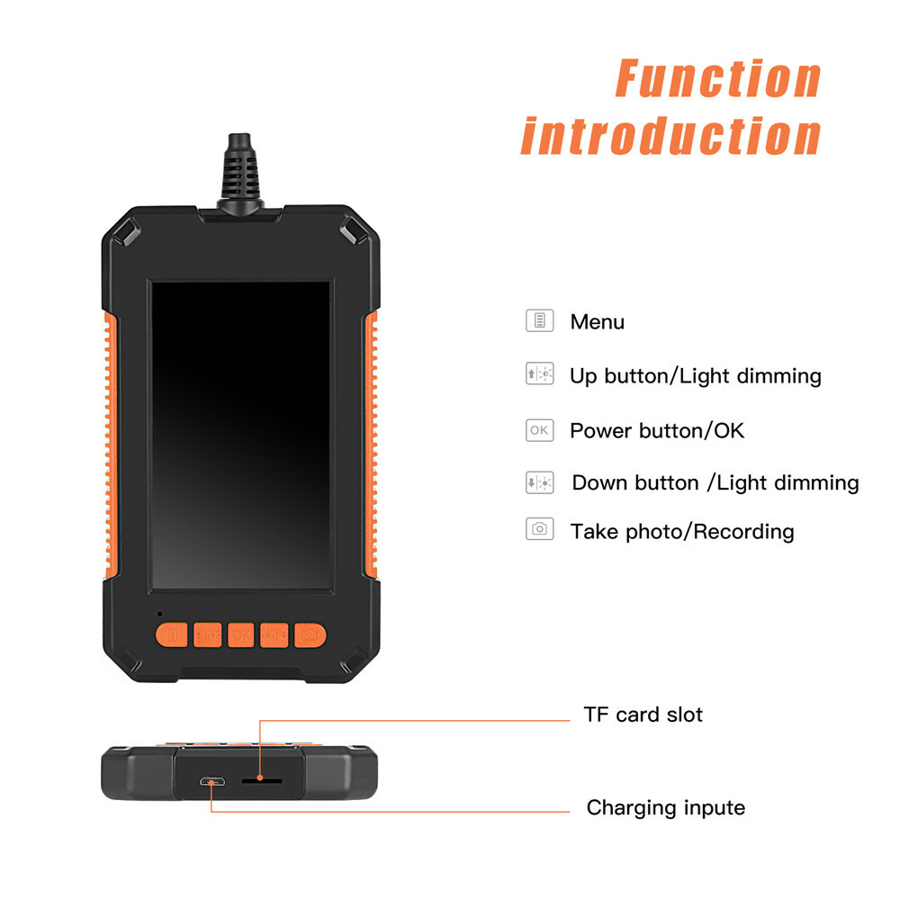 Precise Industrial Endoscope HD Camera 1080P 4.3″ Screen Borescope Inspection US