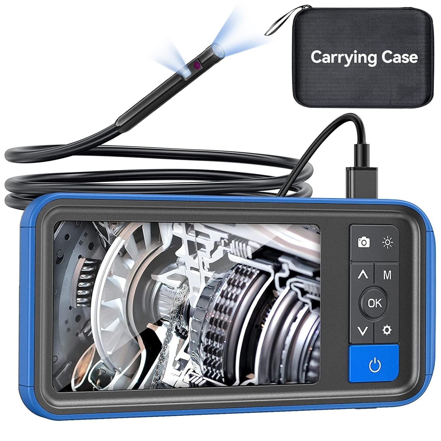Teslong 5mm Dual Lens Endoscope Camera HD 1080P Borescope Inspection Camera 5FT