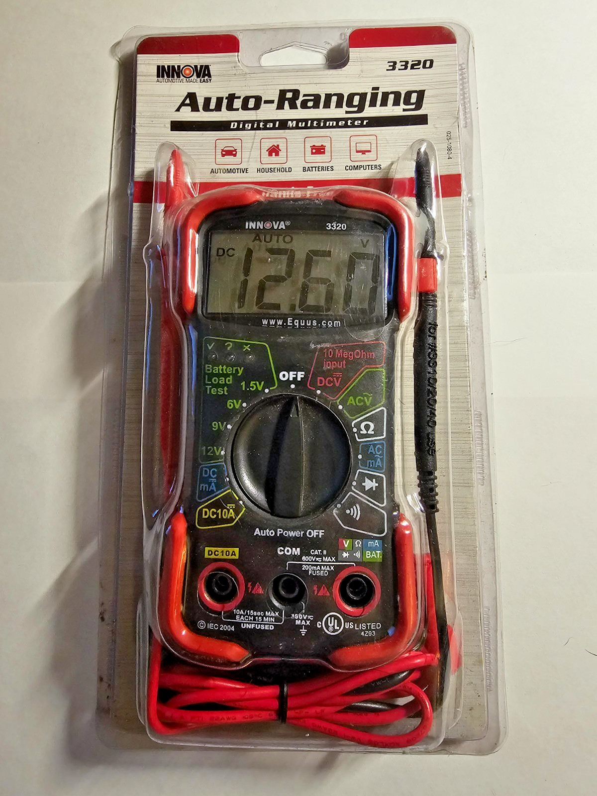 Innova 3320 Auto-Range Digital Multimeter (10 MegOhm)/UL, 9 Function Brand New