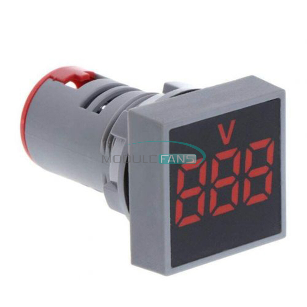 AC 20-500V Square Digital LED Voltmeter Voltage Gauge Meter Tester 5Color