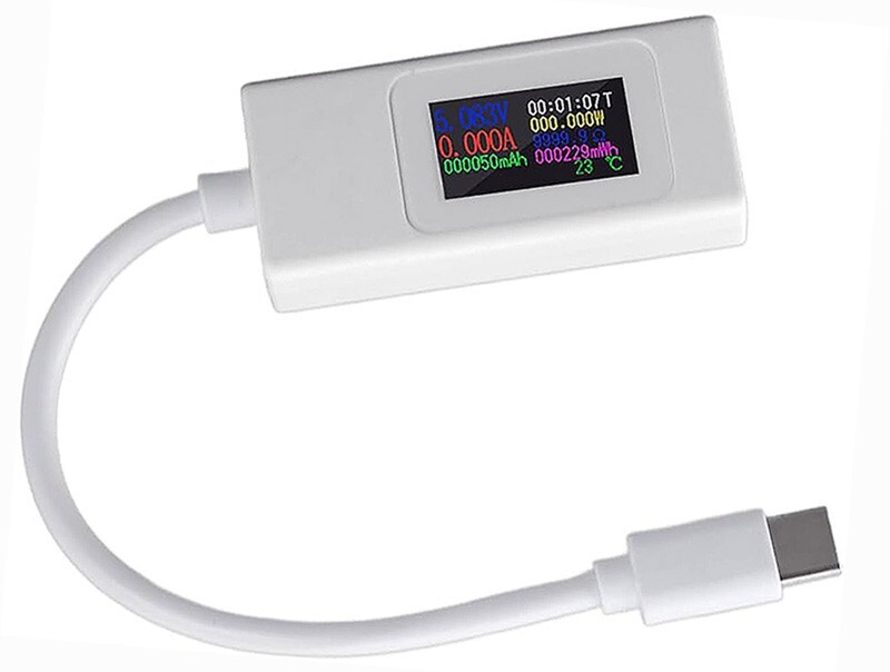USB Tester Type-C Voltmeter Voltage Current Tester 4-30V 5V 12V 24V 0-6.5A 120W
