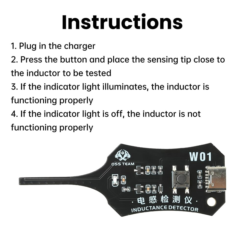 Portable Mini Inductor Tester, Type-C Powered High Precision Mainboard Coil Test