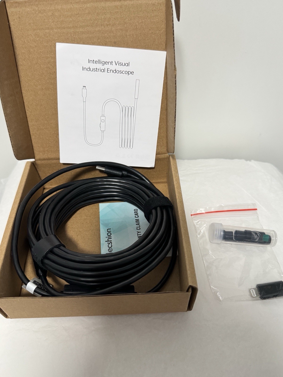 MUGEASY Industrial Endoscope Semi-Rigid 16.4ft 0.31in HD Waterproof LED PnP