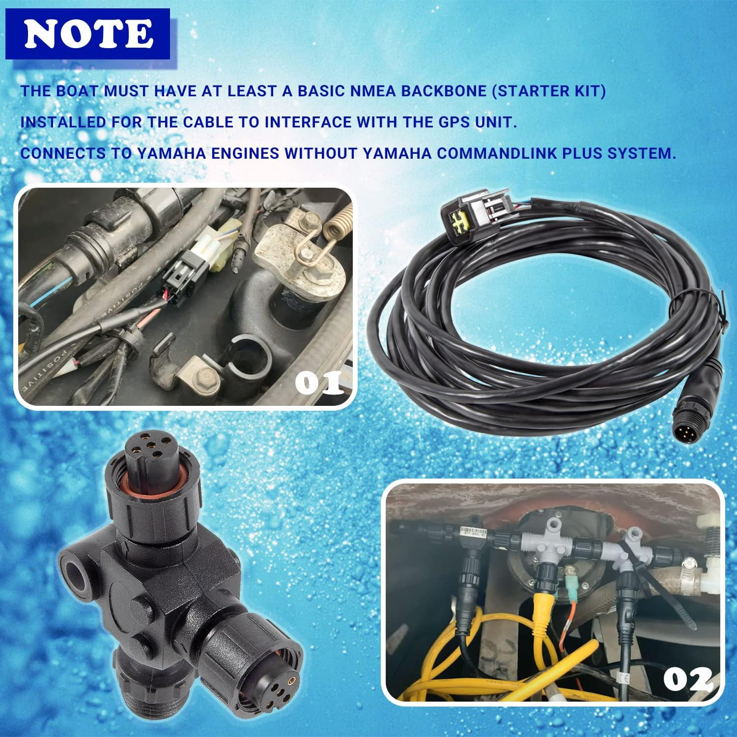 Yamaha Engine Interface Cable 000-0120-37 NMEA 2000 Connector 4.5M/15Ft