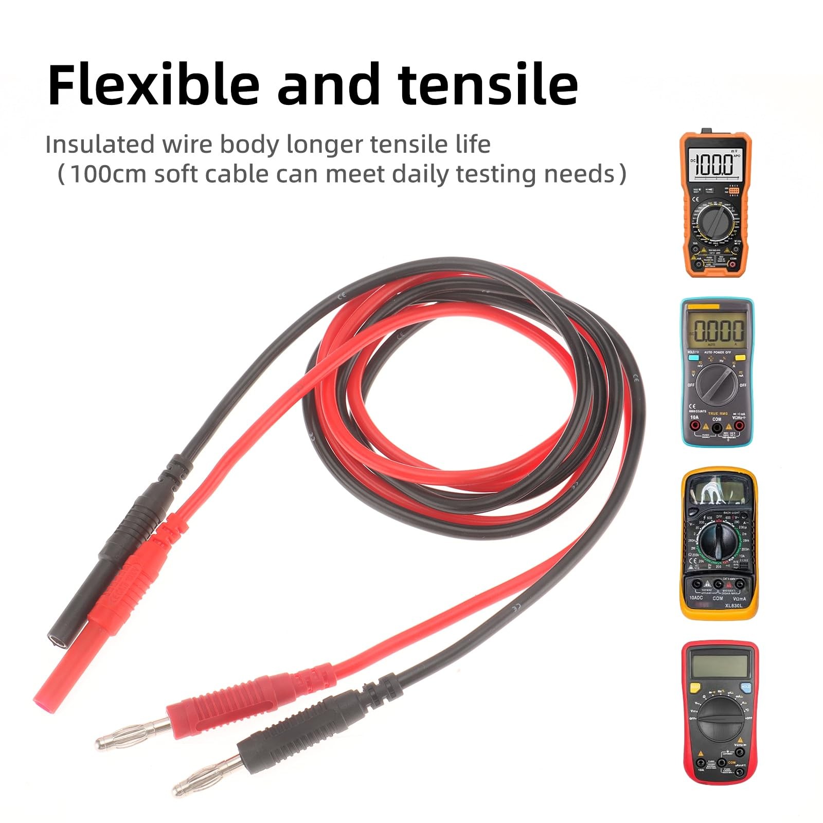 2pcs Multimeter Test Lead Extension Male to Female Connector 4mm Banana Plug …