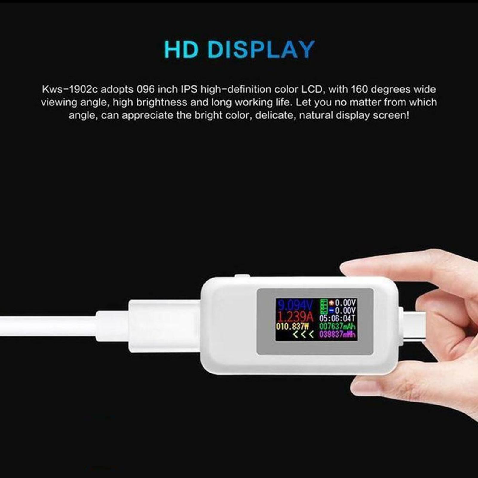 10 in 1 USB Type C Bi-directional Tester DC Voltage Current Capacity Meter