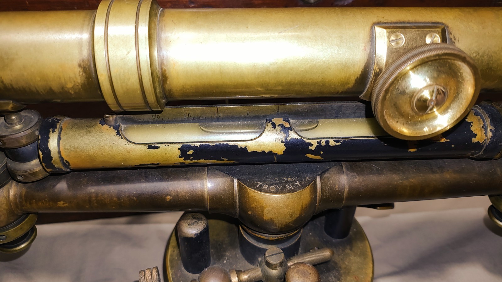 Early 1900’s W&LE Gurley 21” Brass Surveyor Wye Level Transit with Wooden Case
