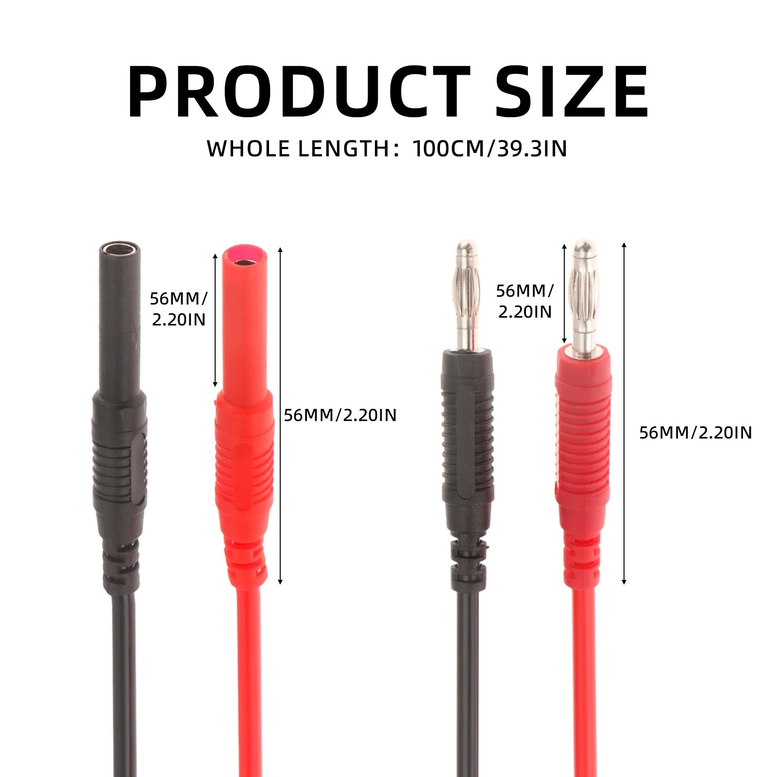 2pcs Multimeter Test Lead Extension Male to Female Connector 4mm Banana Plug …