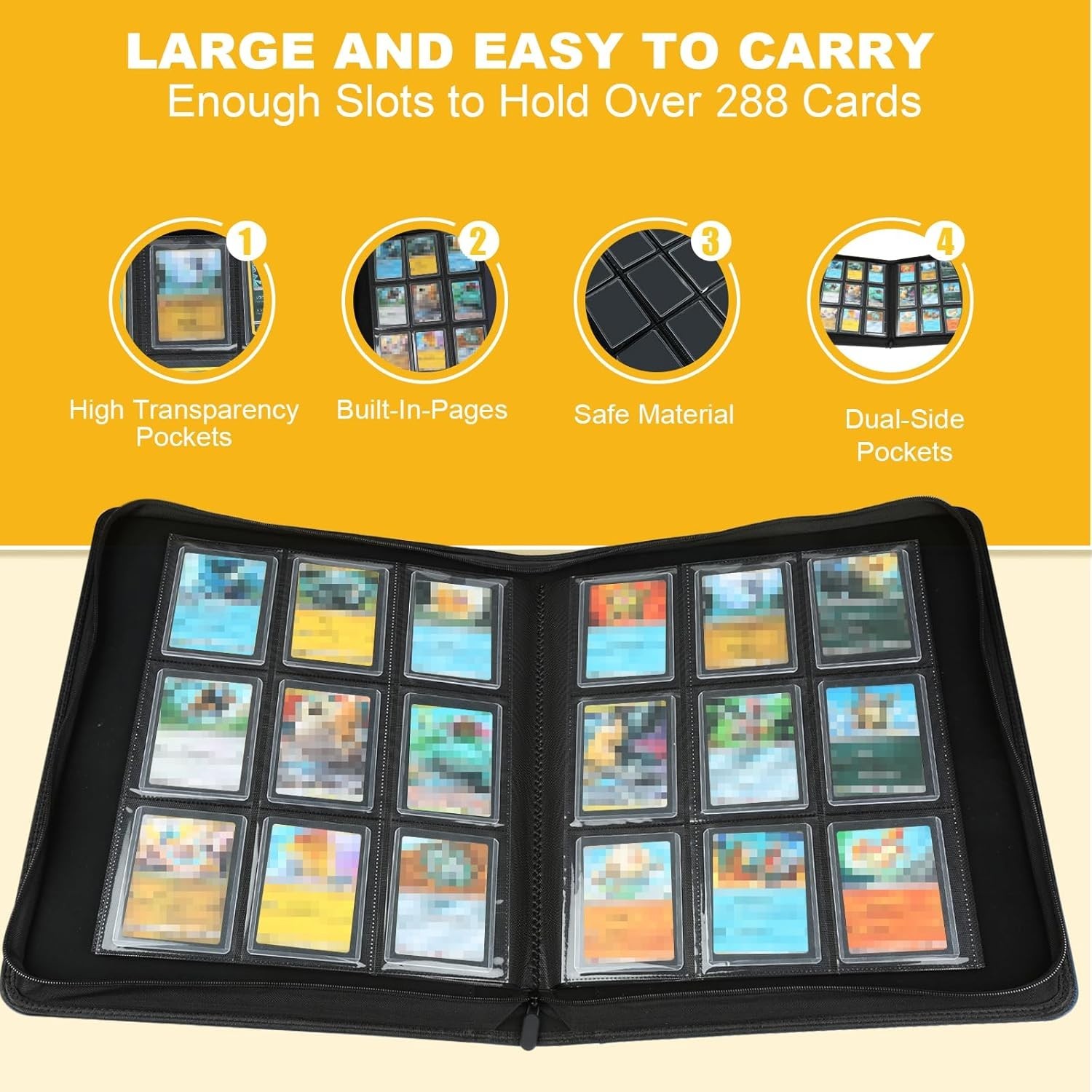 Toploader Binder, Holds 288 Toploaders, 9 Pocket Top Loader Binders