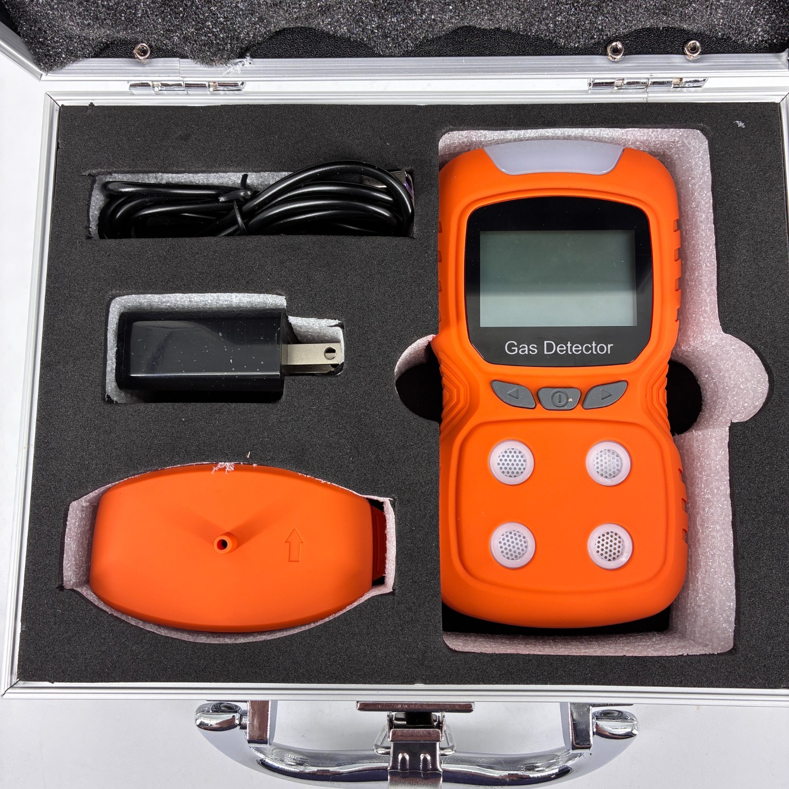 Voice Type Multifunctional Gas Detector with Case – Orange