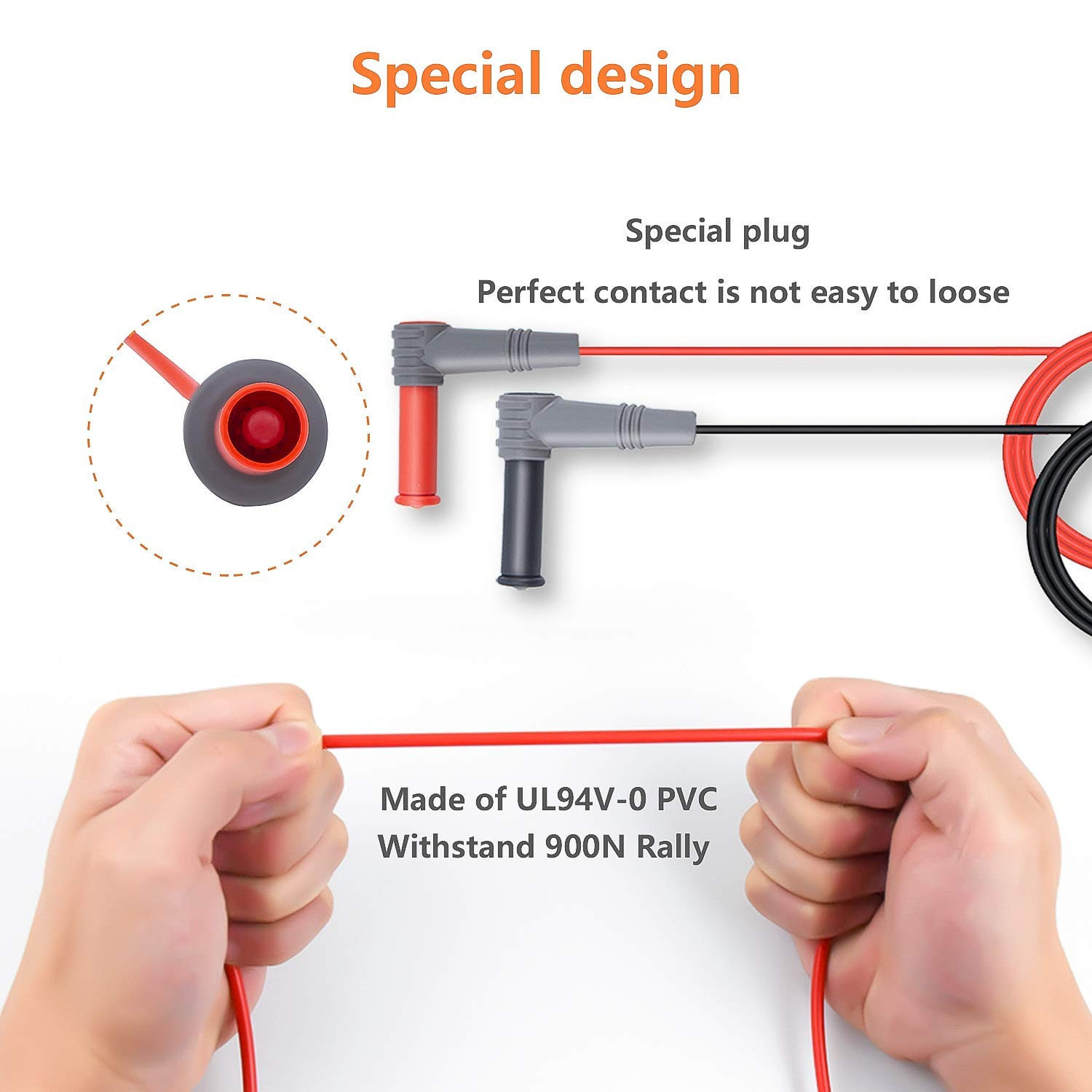 Banana Plug Multimeter Test Leads, 1000V 20A Digital Multi Meter Clamp Tester Pr