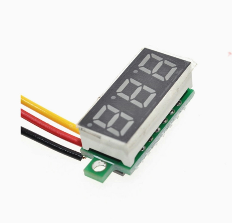 Mini Size LED Panel Voltage Meter 3-Digital LCD Display Adjustment Voltmeter