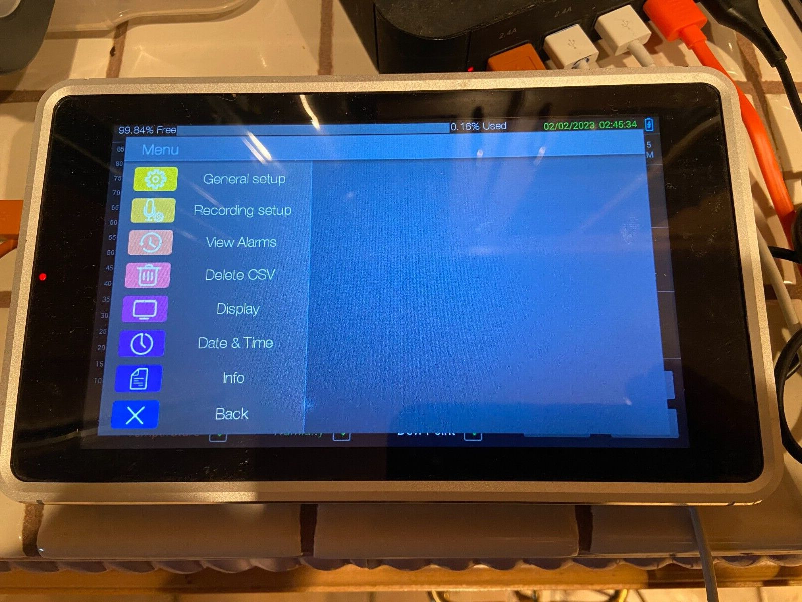Cole Parmer 20250-40 Traceable 9012 Temperature/RH Touch Screen Recorder – Used