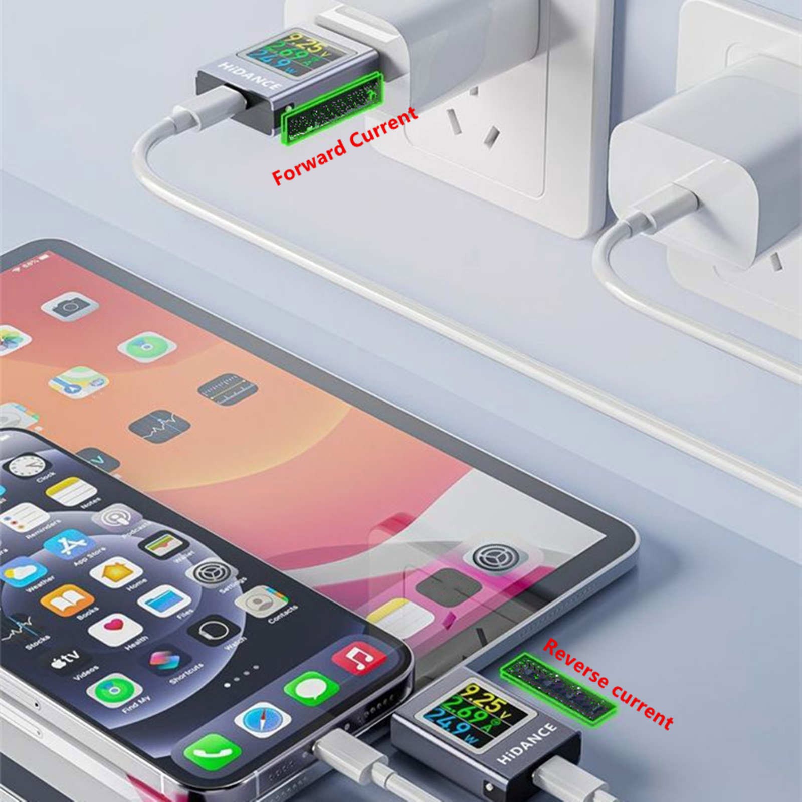 USB C Power Bank Tester Capacity Detection 50V Input PD3.1 Support Color Screen