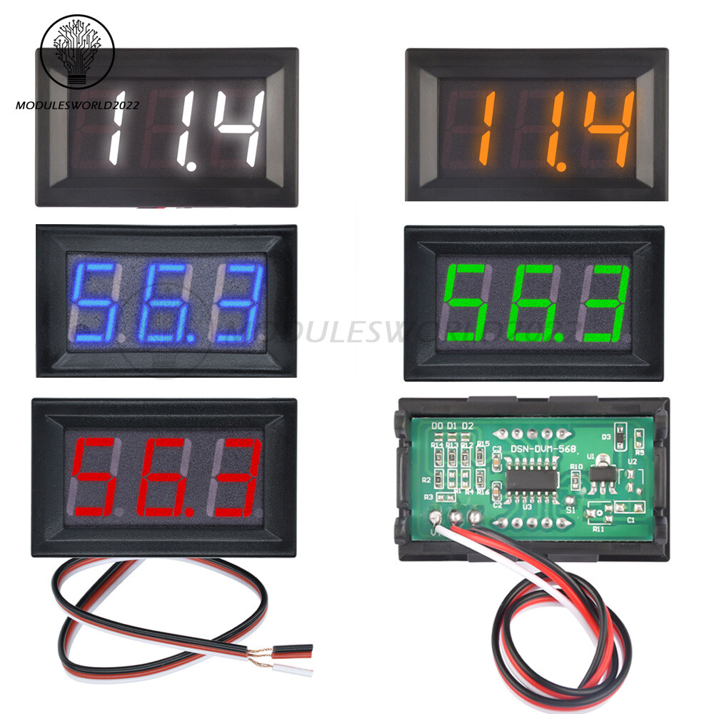 DC0V-100V Panel Meter Digital Voltmeter Three Wires 5Color 0.56 inch LED Display