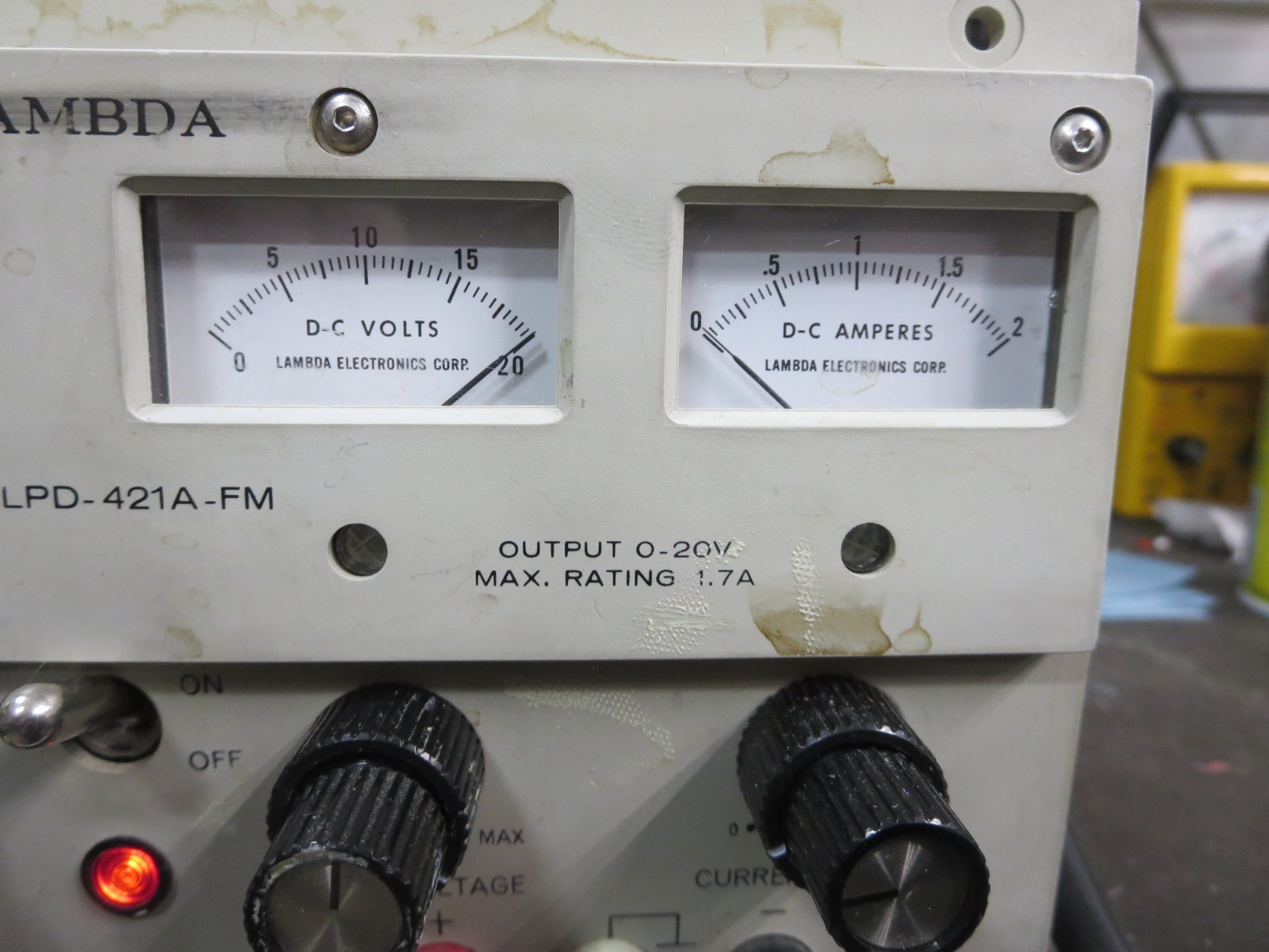 Lambda LPD-421A-FM DC PowerSupply Dual Adjustable Out:0-20V 1.7A See Pics Used