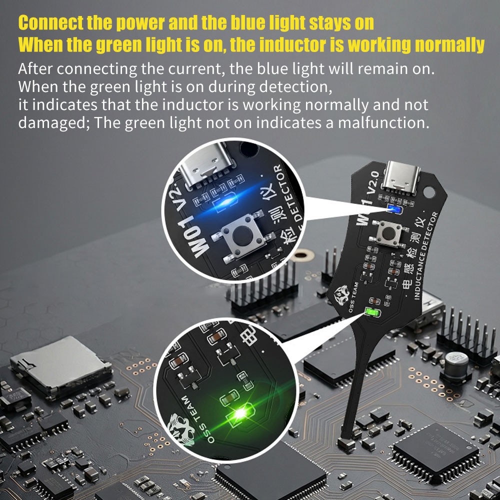 OSS W01 Inductor Detector Tool Quick Fault Check Phone Motherboard Coil Tester