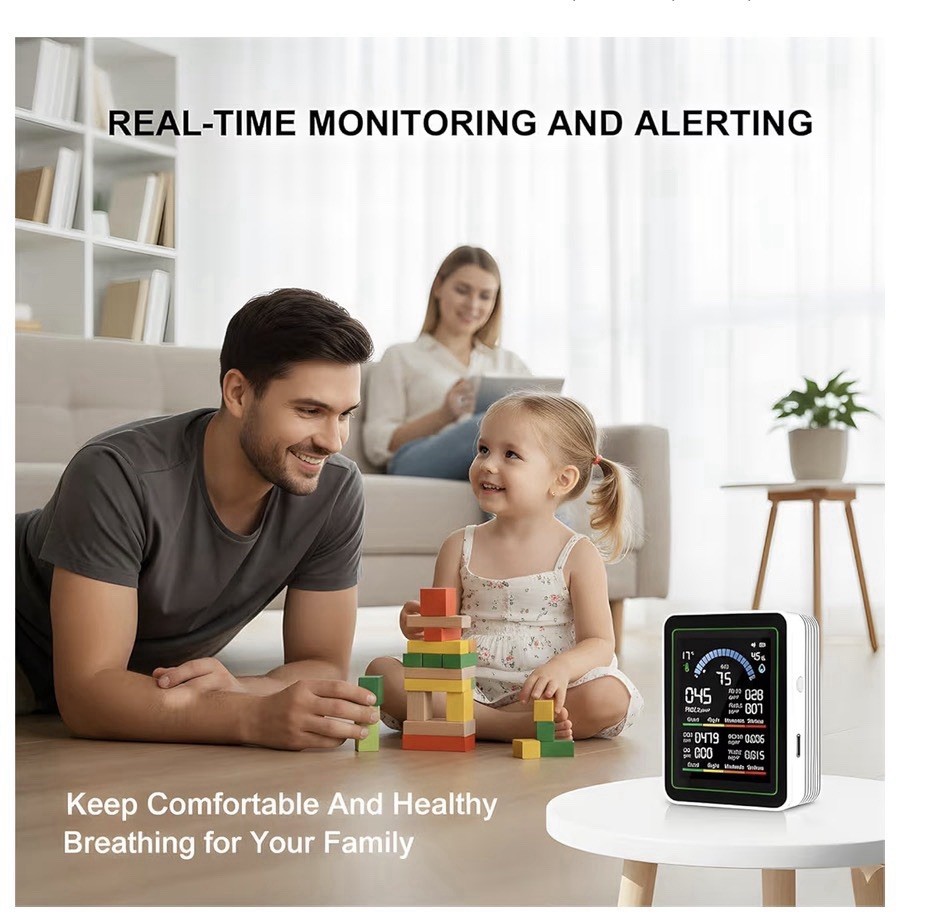 Air Quality Monitor Indoor 10 in 1 Portable Smartair Quality Tester for CO2 CO