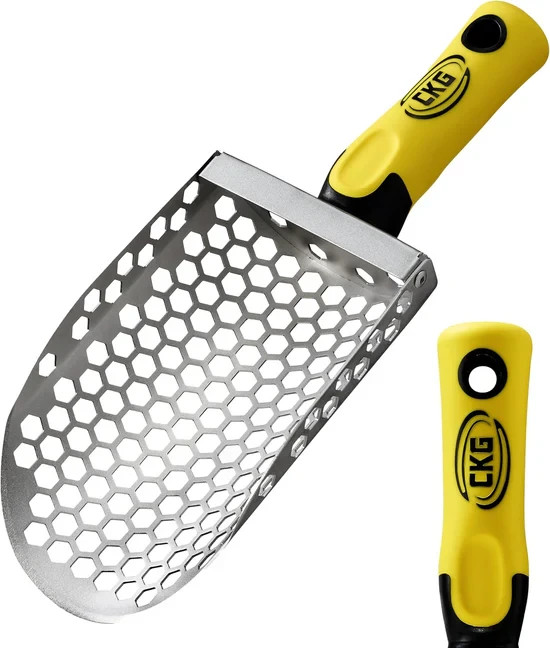 CKG Hand Sand Scoop for Metal Detecting with Ergonomic Yellow Handle