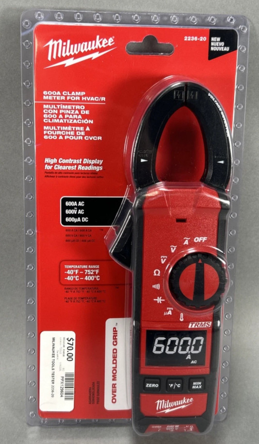 Milwaukee 2236-20 Clamp Meter for HVAC/R – Red free shipping
