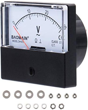 Baomain Voltmeter DH-670 AC 0-30V Rectangular Class 2.5 Analog Panel Volt Voltag