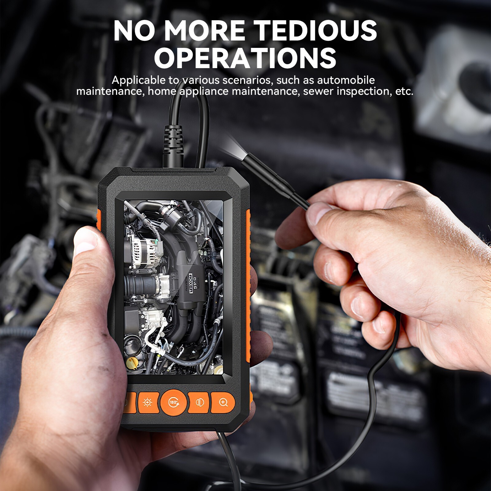 1080P LED Handheld Industrial Endoscope Borescope 8mm Inspection Snake Camera US
